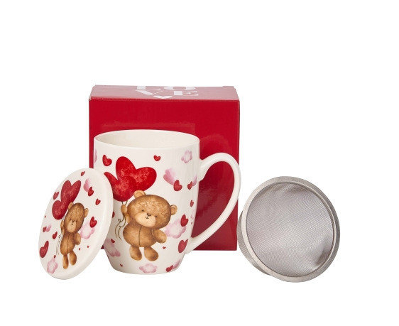 Kubek z zaparzaczem walentynki Miś